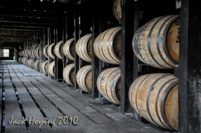 Barrels of Wild Turkey Bourbon aging