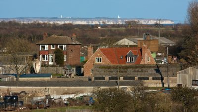 Flamborough cliffs can be seen in the distance