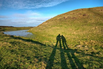 The Missus and me posing by the moat