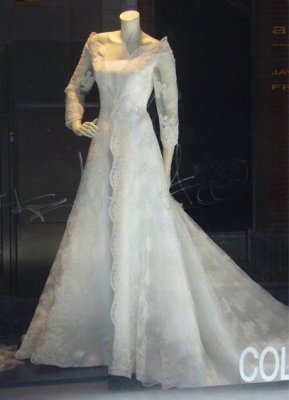 Simple & elegant wedding dress. Saw it in a shop display window while wondering the shopping streets of Sevilla