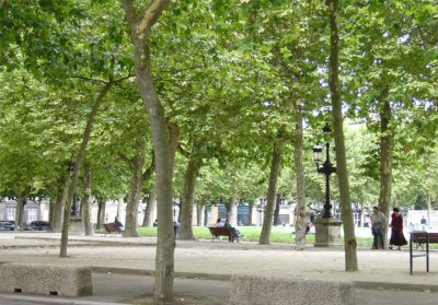 The open space next to the monument