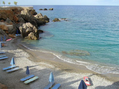 One of the two small beach areas in Sfakion