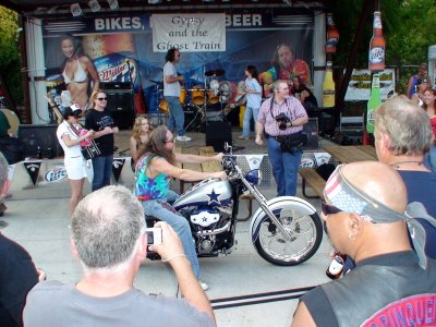 Rick takes the bike back till the winner can pick it up.