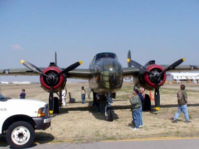Twin engine B-25J. The B-25 was used against tokyo due to size and bomb capacity
