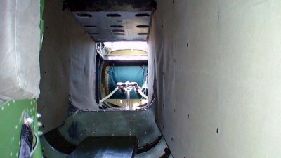 Crawl space on the B-25 to the tail gunner spot