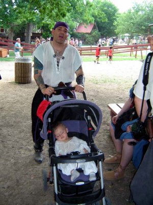 Hans is pushing baby Sebastion today