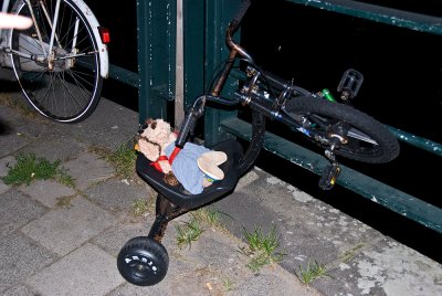 Drunk and wrecked in Amsterdam on a stolen trike.