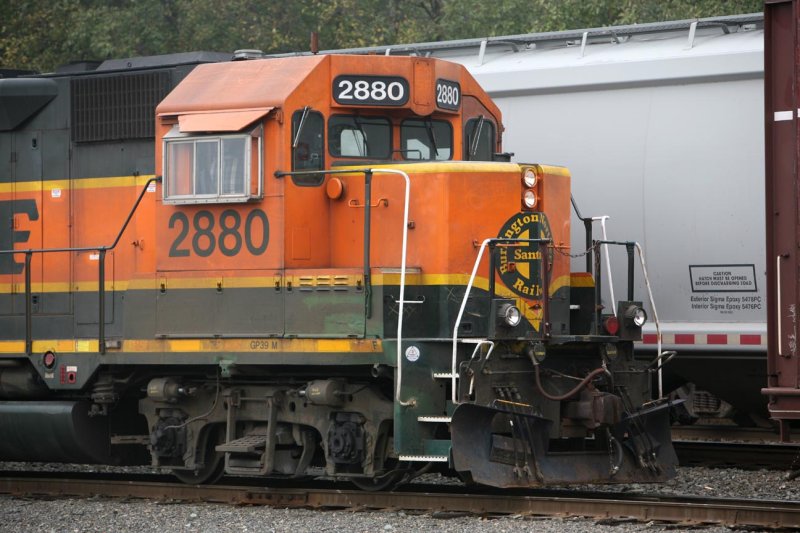 EMD extended vision cab front wall. Built from a former SP locomotive.