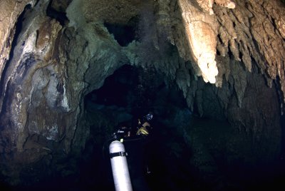 Gerb Taking a picture of Michel in Chandilier Cave
