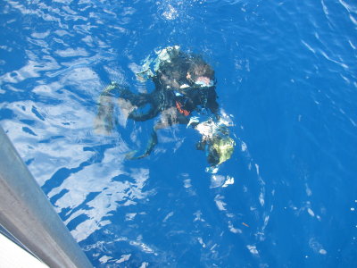Michael Begining one of his dives