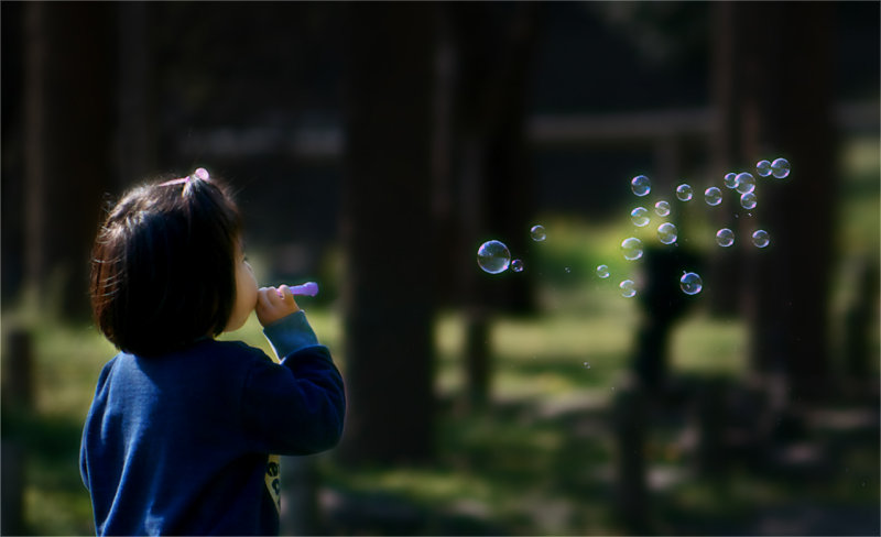 Child with bubbles