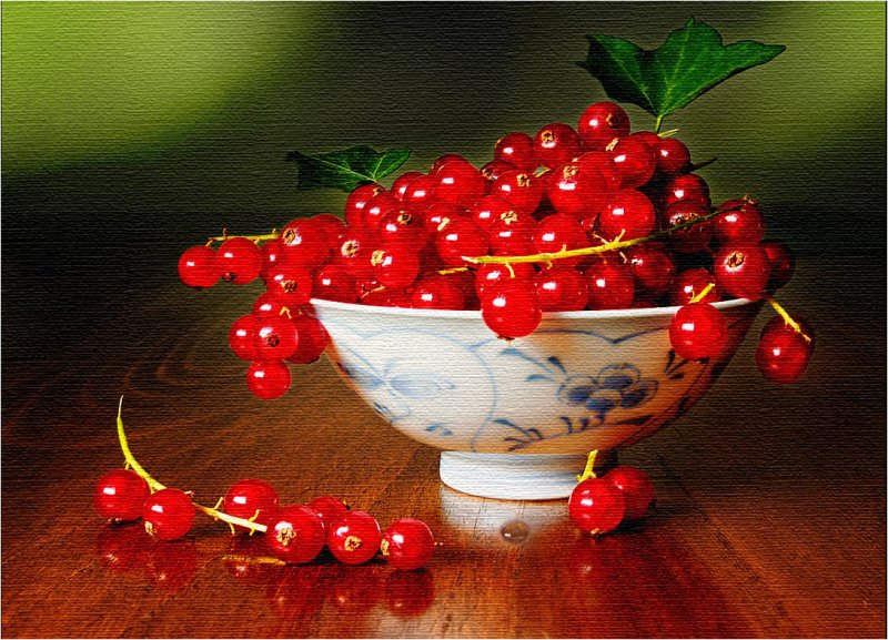 Red currants in a bowl - still life