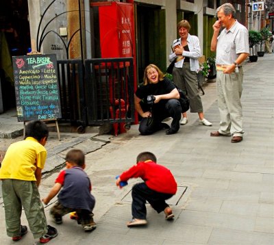 Tourists were entertained