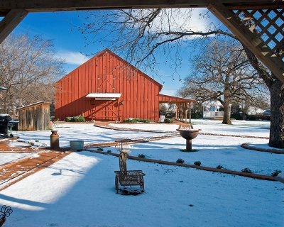 Snow covered yard