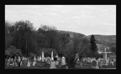 Country Graveyard in Black & White