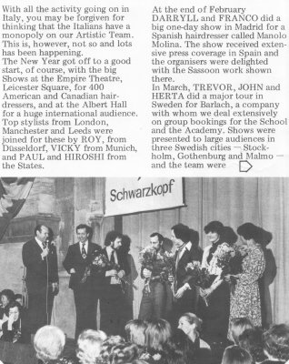 Schwarzkopf hairshow Issue #1 Headlines (sassoon's in house magazine) August 1975