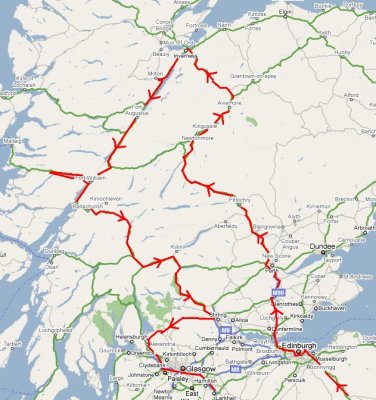 Our route around Scotland Sept 08