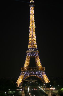 Eiffel Tower in blue
