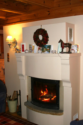 Winter fireplace