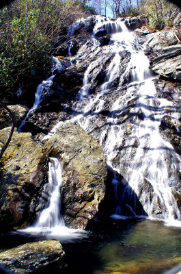 Waterfalls (NO.1 ) on Little Bullhead Creek in Stone Mountain State Park NC.