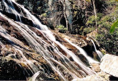 Waterfalls (NO.2) on Little Bullhead Creek in Stone Mountain State Park NC.