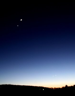 The Moon, Venus, Mercury & Jupiter   12/31/08