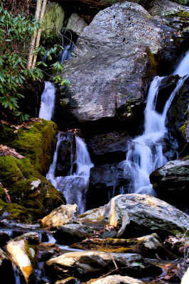 Waterfalls on Little Bullhead Creek Stone Mountain State Park NC.
