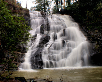 Upper Basstown Falls About 40 Ft.. It was raining  in this Picture