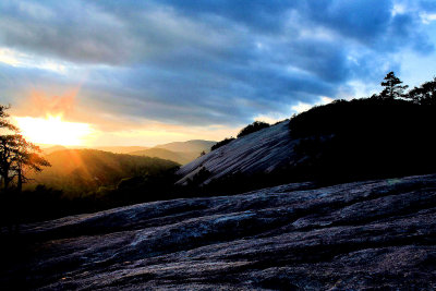 Sun sat on Stone Mountain NC.