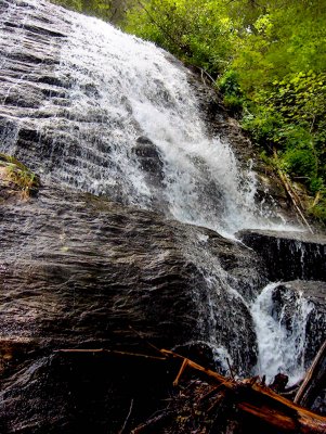 . We name them horse shoe Falls, 100+ Ft., Can not see all of the falls from the Base