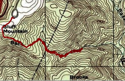 Map of Hike to the top of  100 to 150 Ft Falls we found On a Tributary to Basin Creek