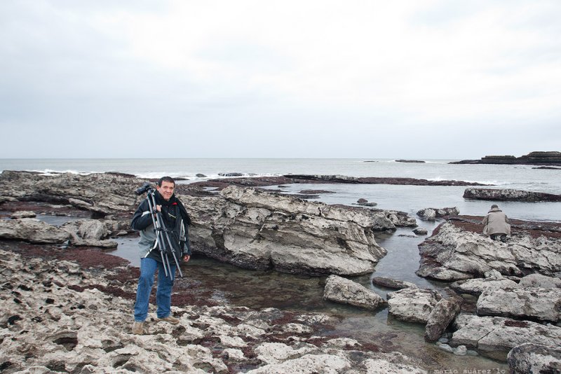 My friend  Alfonso Mic and Hugo on the central coast of Asturias.