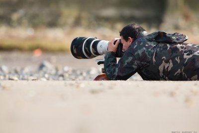 My friend Alfonso Mic after the calidris alba.