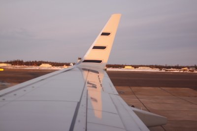 At the gate at Fairbanks International Airport.