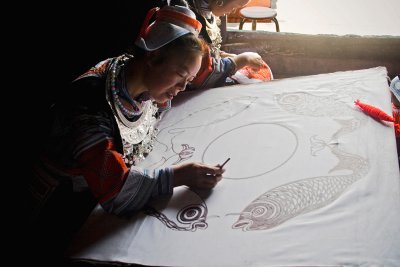 Creating drawing for batik