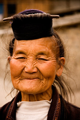 crinkled face Miao grandma, Guizhou