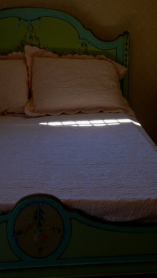 Light on bed in Voelker-Orth Museum