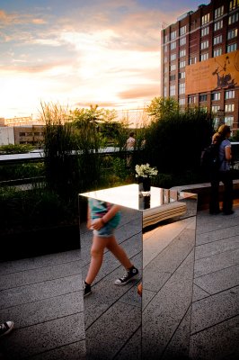  reflections at dusk on the High Line
