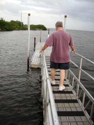 The Manatee sign was near this dock/pier by the marina that was adjacent the beach.  Dave and I walked out to the end of it, in hopes I (we) would get to see a Manatee or two.  No luck... ;(