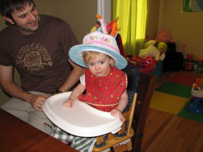 I like Daddy's hat!!