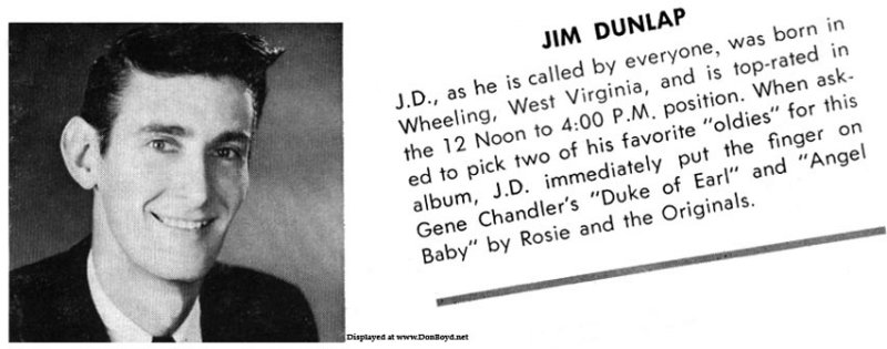 Mid 1960s - WQAM disc jockey Jim Catfish Dunlap on the back of WQAMs Oldies but Goodies record album