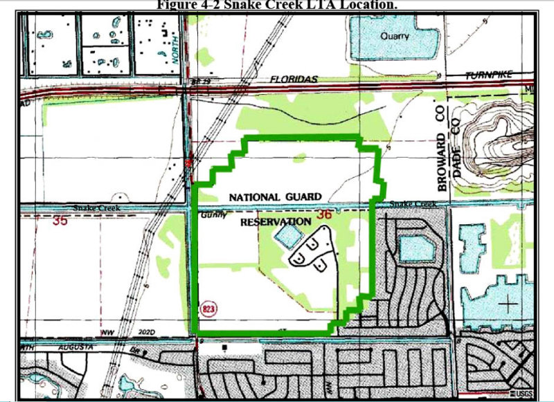 2004 - a diagram of the former U. S. Army C Battery HM-03 Nike Hercules missile launch site in Southwest Broward