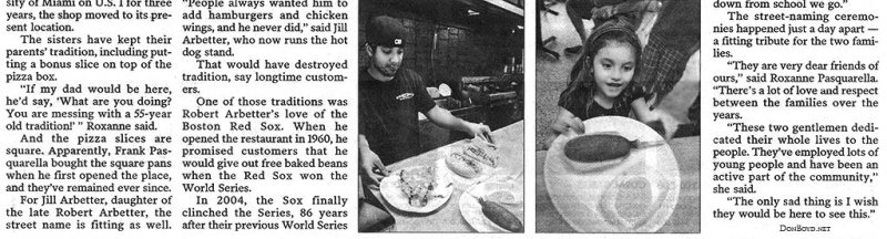 2010 - Miami Herald article about Frankies Pizza and Arbetter Hot Dogs on Bird Road