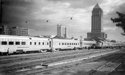 1950's - the Florida East Coast Railway Champion locomotive at the downtown train station