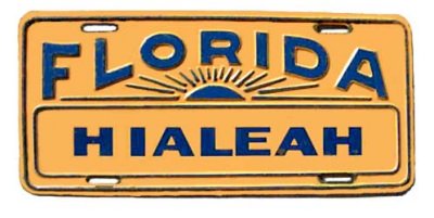 1950's - front bumper license plate for Hialeah