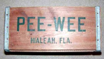 1950's-1960's - the end of a Pee-Wee Soda crate used for shipping bottles from Hialeah