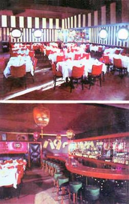 1950's - the interior of Harvies Restaurant at 1751 Biscayne Boulevard, Miami
