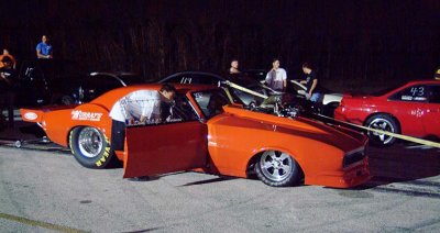 2008 - Doug Horween's Extreme Outlaw Doorslammer 1968 Camaro about to set the speed and ET record at Countyline Dragway
