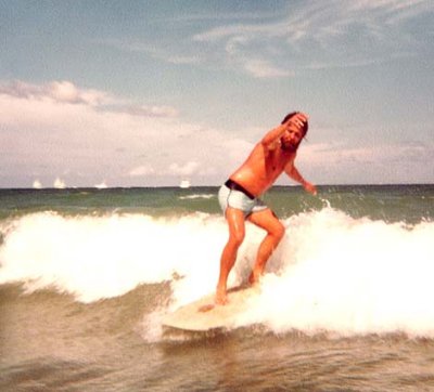 1985 - Terry Bocskey surfing at Dania Beach