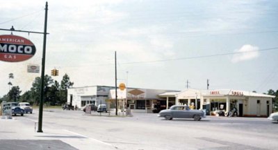 1954 - LeJeune and US1 - Atlantic on NE corner, Amoco on SE corner, Shell on NW corner, Miami